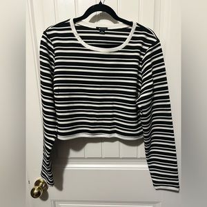 I ❤️ Ronson long sleeve striped crop top